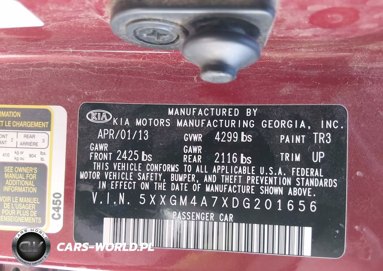 2013 Kia Optima Lx VIN:5XXGM4A7XDG201656 - 9