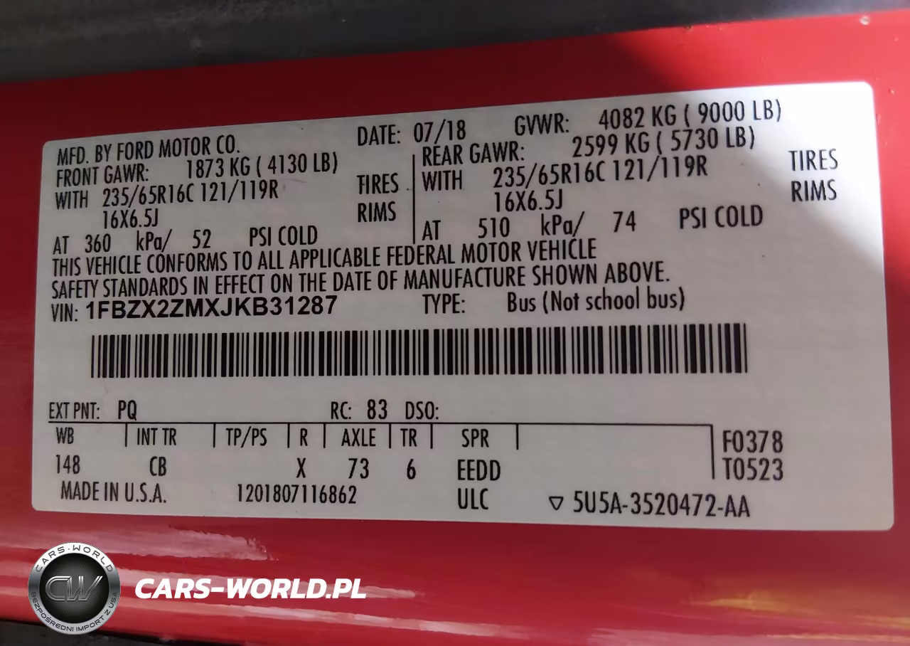 2018 Ford Transit-350 Xl VIN:1FBZX2ZMXJKB31287 - 9