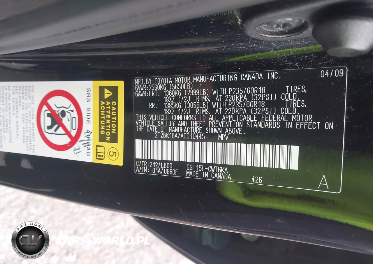 2010 Lexus Rx 350 VIN:2T2BK1BA7AC010445 - 9