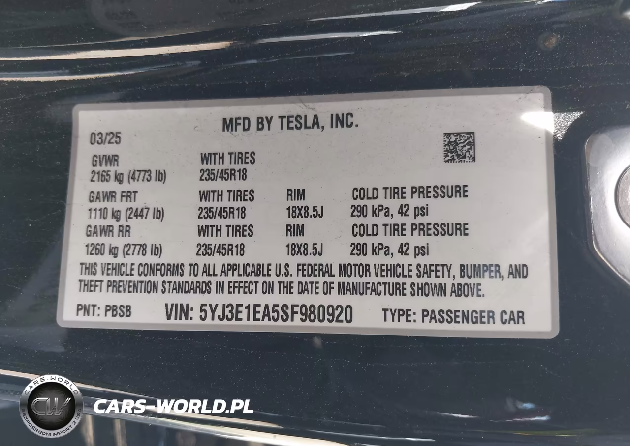 2025 Tesla Model 3 Long Range Rear-Wheel Drive-Standard Rear-Wheel Drive VIN:5YJ3E1EA5SF980920 - 9