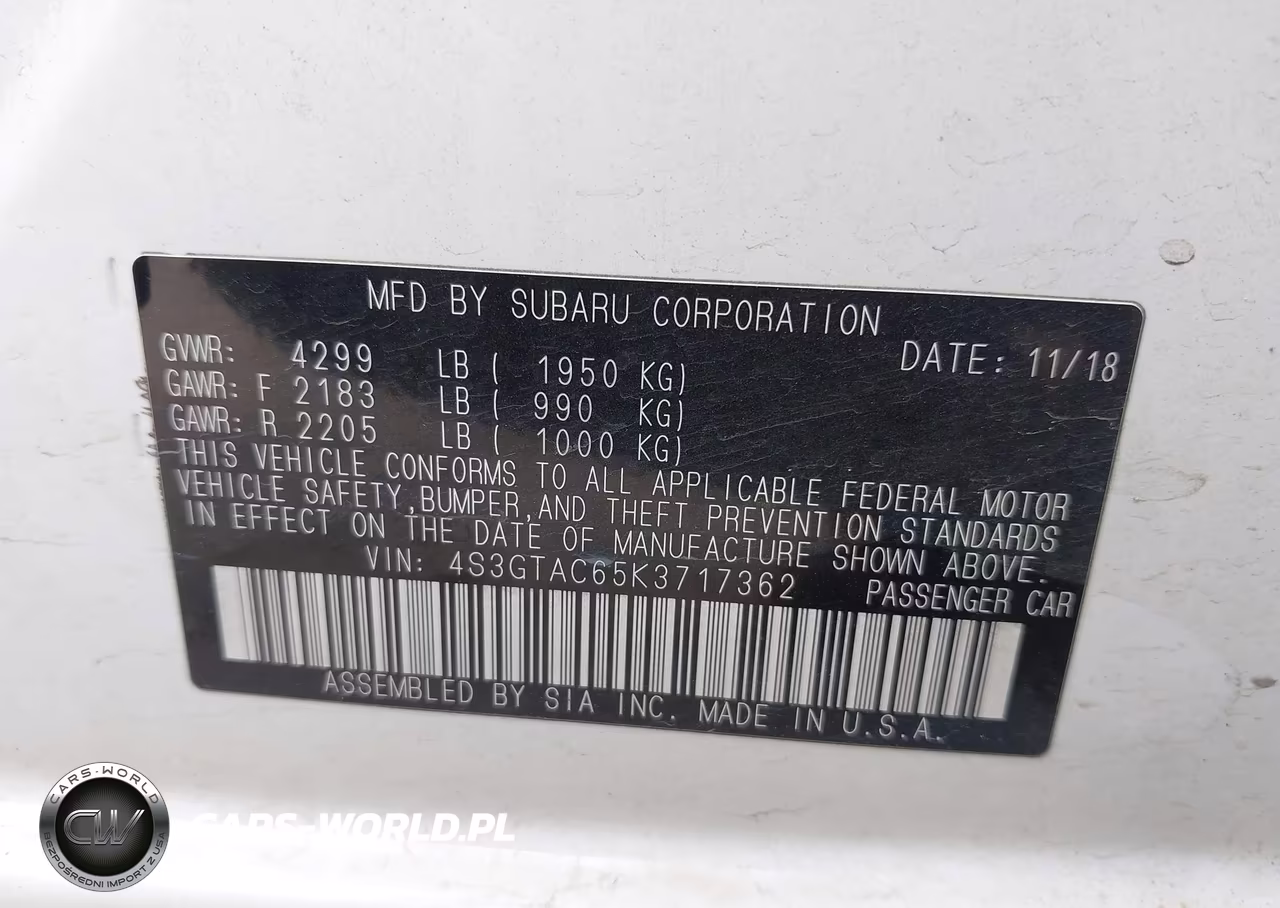 2019 Subaru Impreza 2.0I Premium VIN:4S3GTAC65K3717362 - 9
