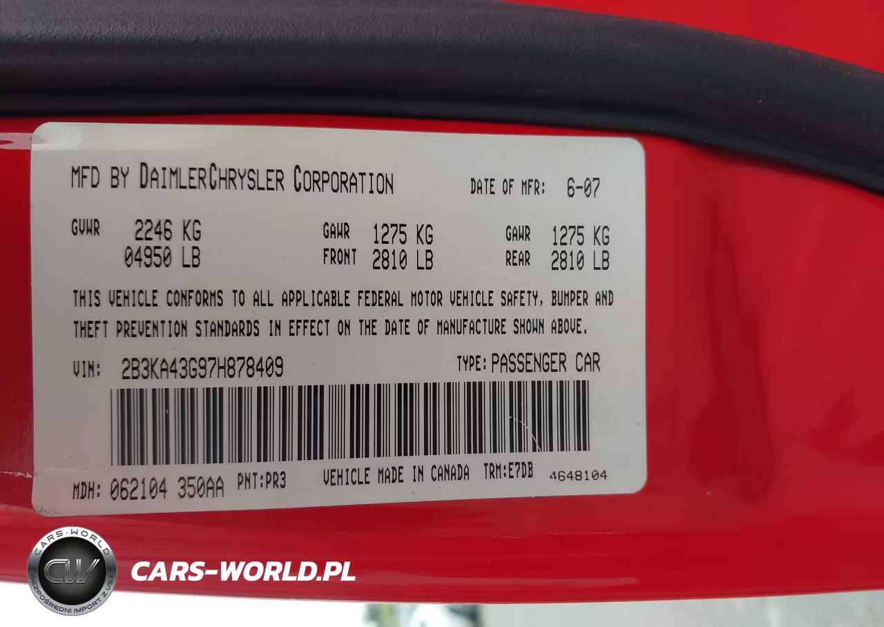 2007 Dodge Charger VIN:2B3KA43G97H878409 - 9