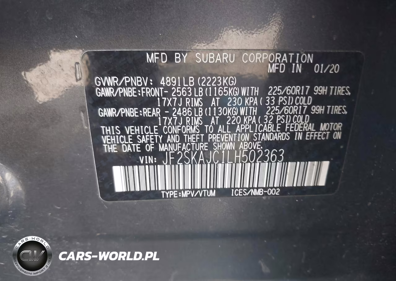 2020 Subaru Forester Premium VIN:JF2SKAJC1LH502363 - 9