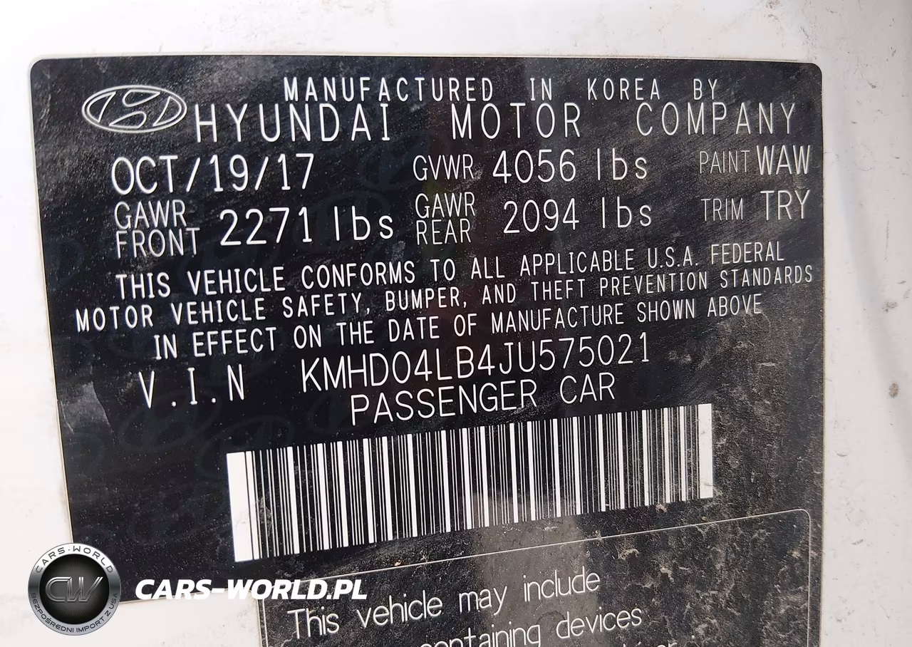 2018 Hyundai Elantra Sport VIN:KMHD04LB4JU575021 - 8