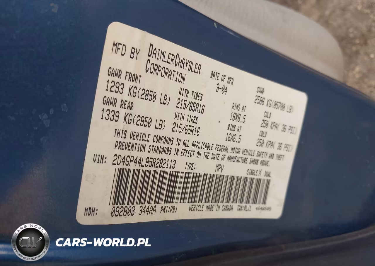 2005 Dodge Grand Caravan Sxt VIN:2D4GP44L95R282113 - 9