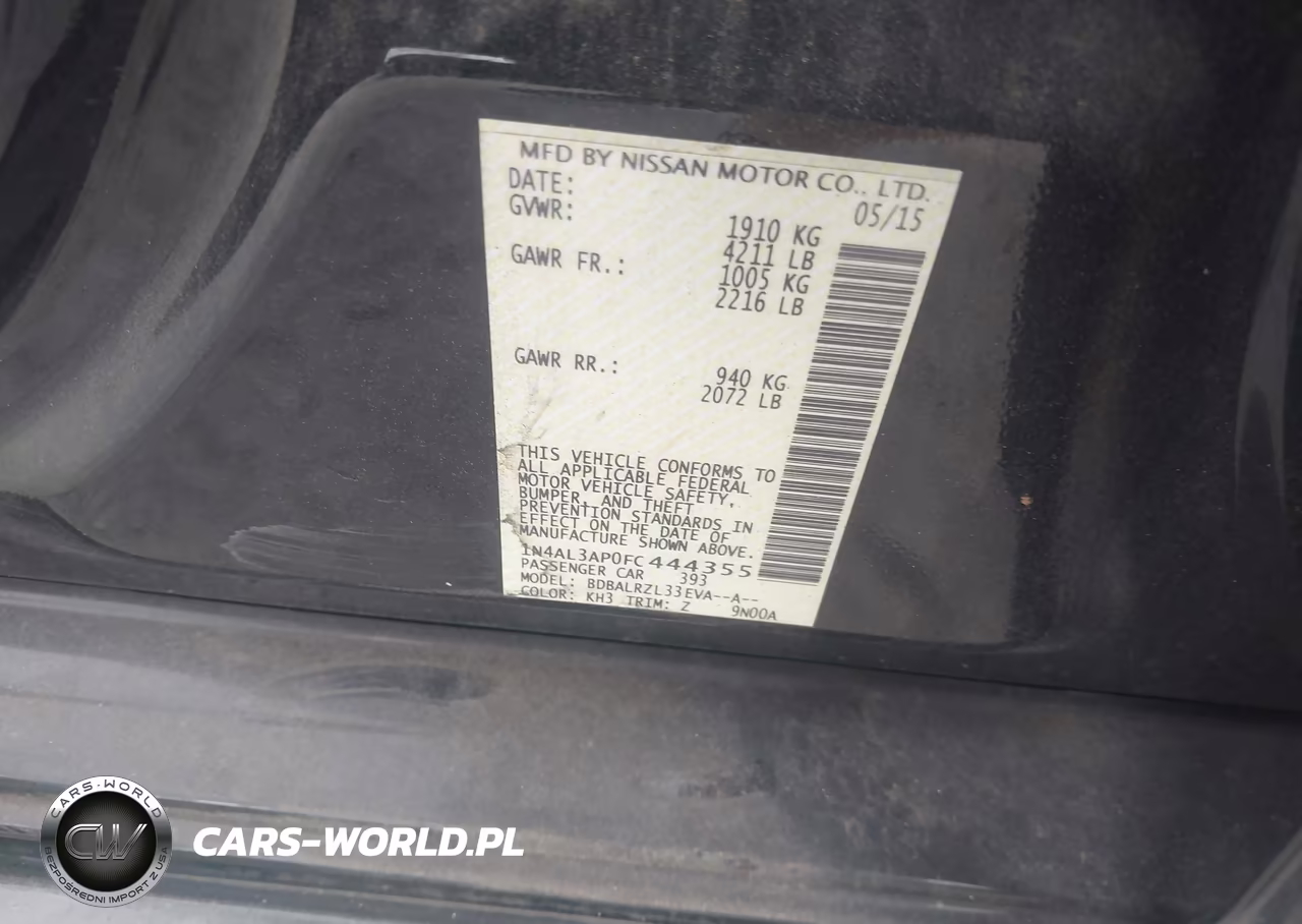 2015 Nissan Altima 2.5 Sl VIN:1N4AL3AP0FC444355 - 9
