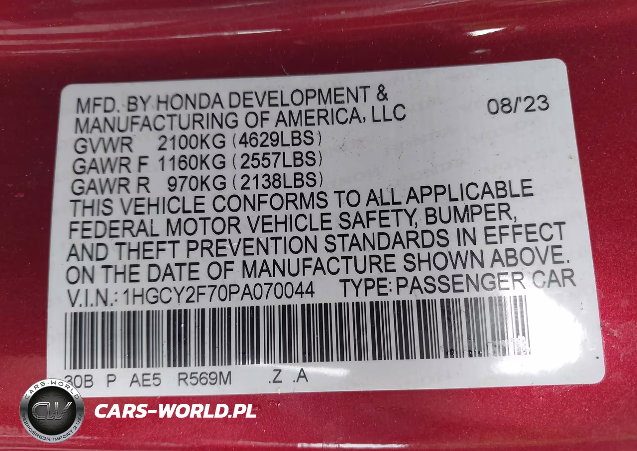 2023 Honda Accord Hybrid Sport-L VIN:1HGCY2F70PA070044 - 9