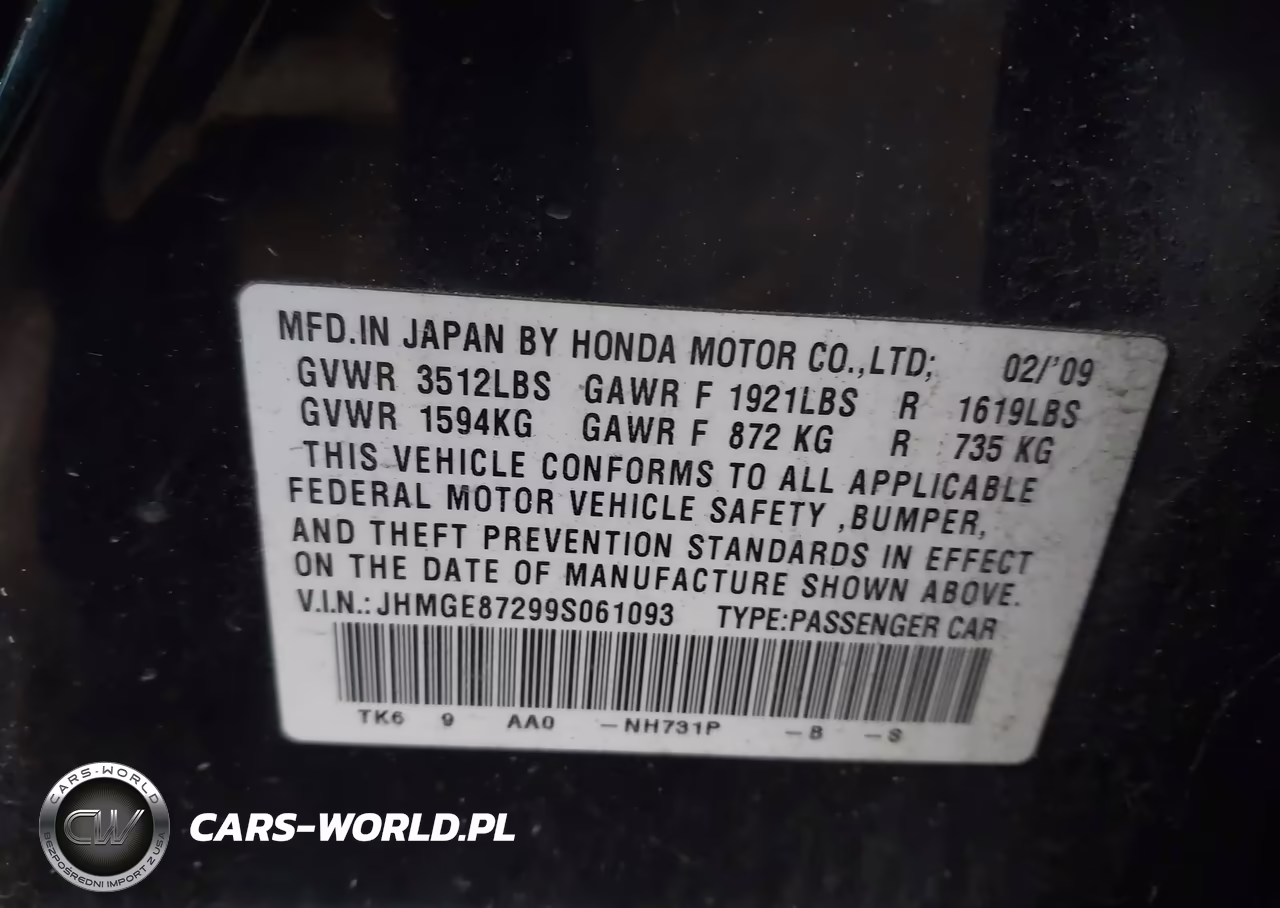 2009 Honda Fit VIN:JHMGE87299S061093 - 9