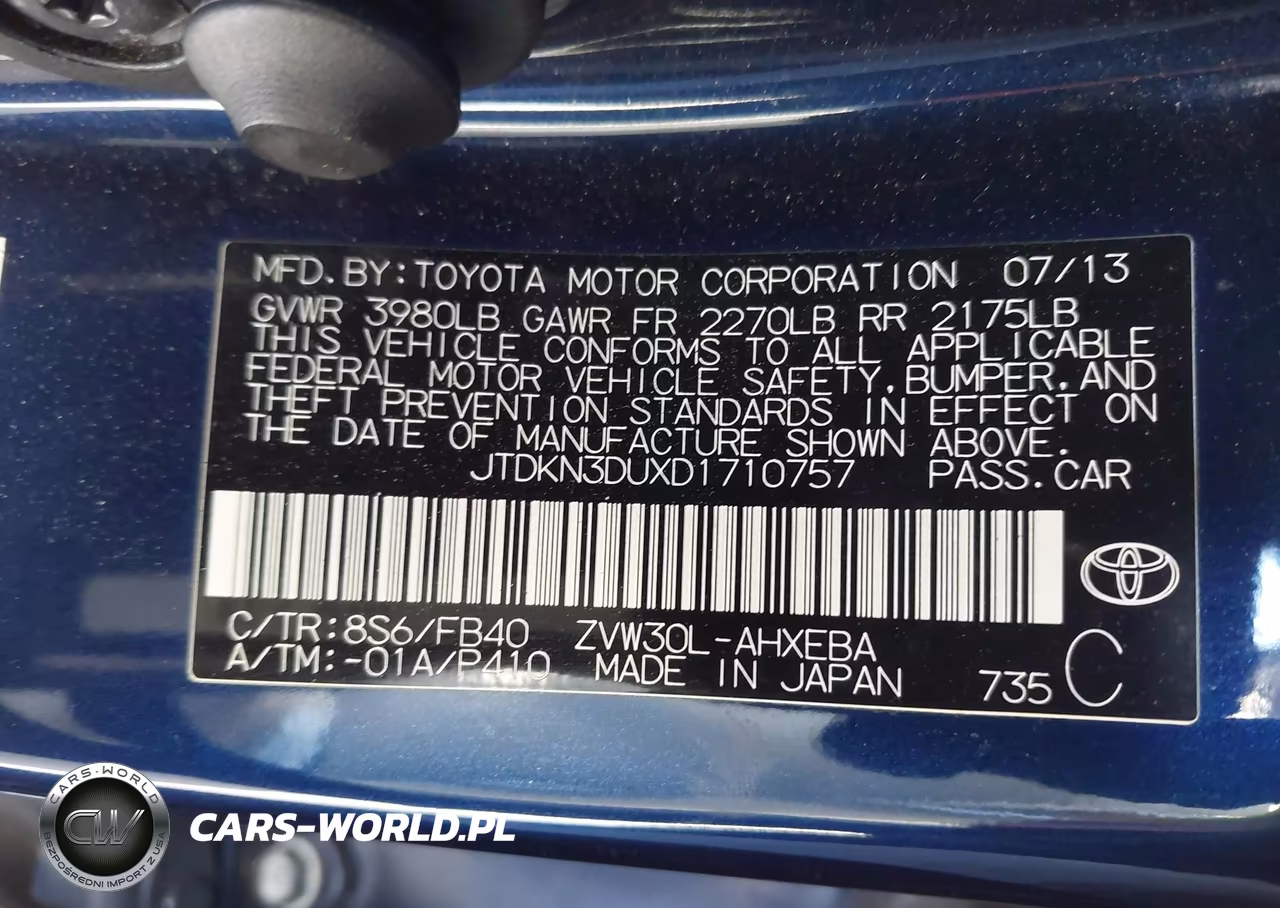 2013 Toyota Prius Two VIN:JTDKN3DUXD1710757 - 18
