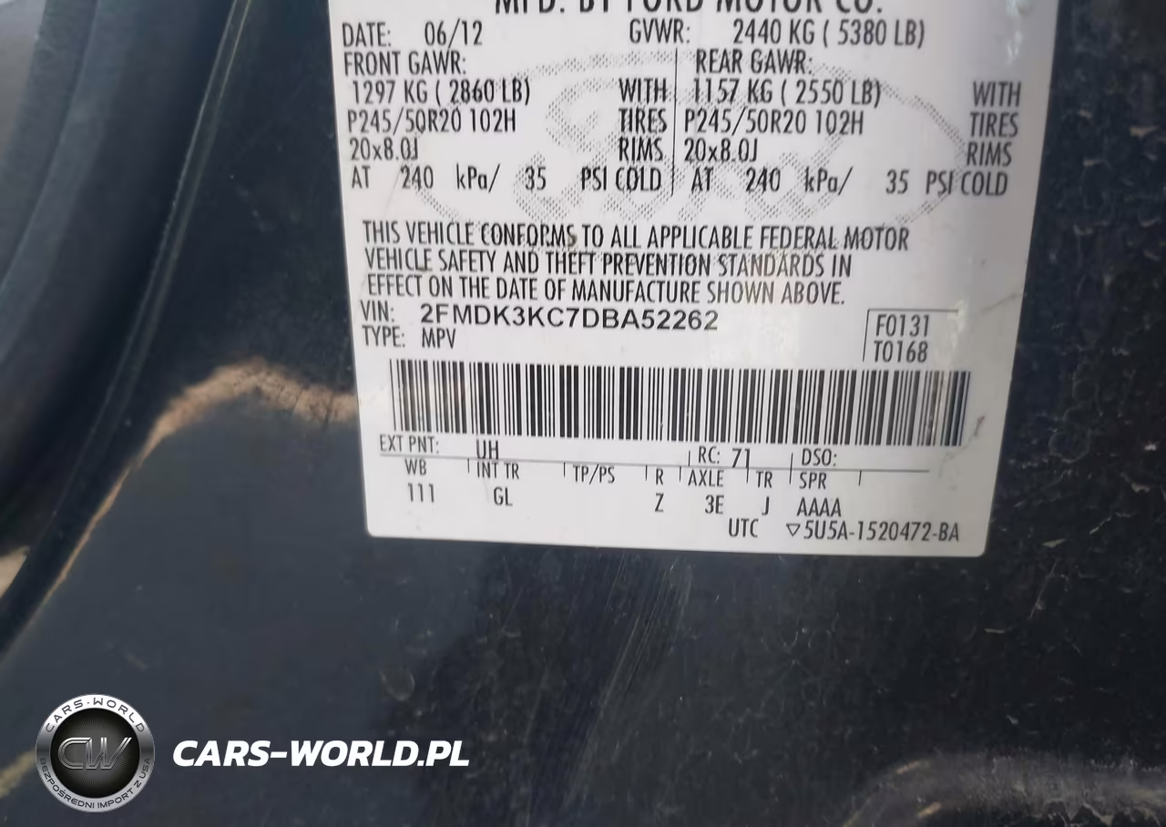 2013 Ford Edge Limited VIN:2FMDK3KC7DBA52262 - 9