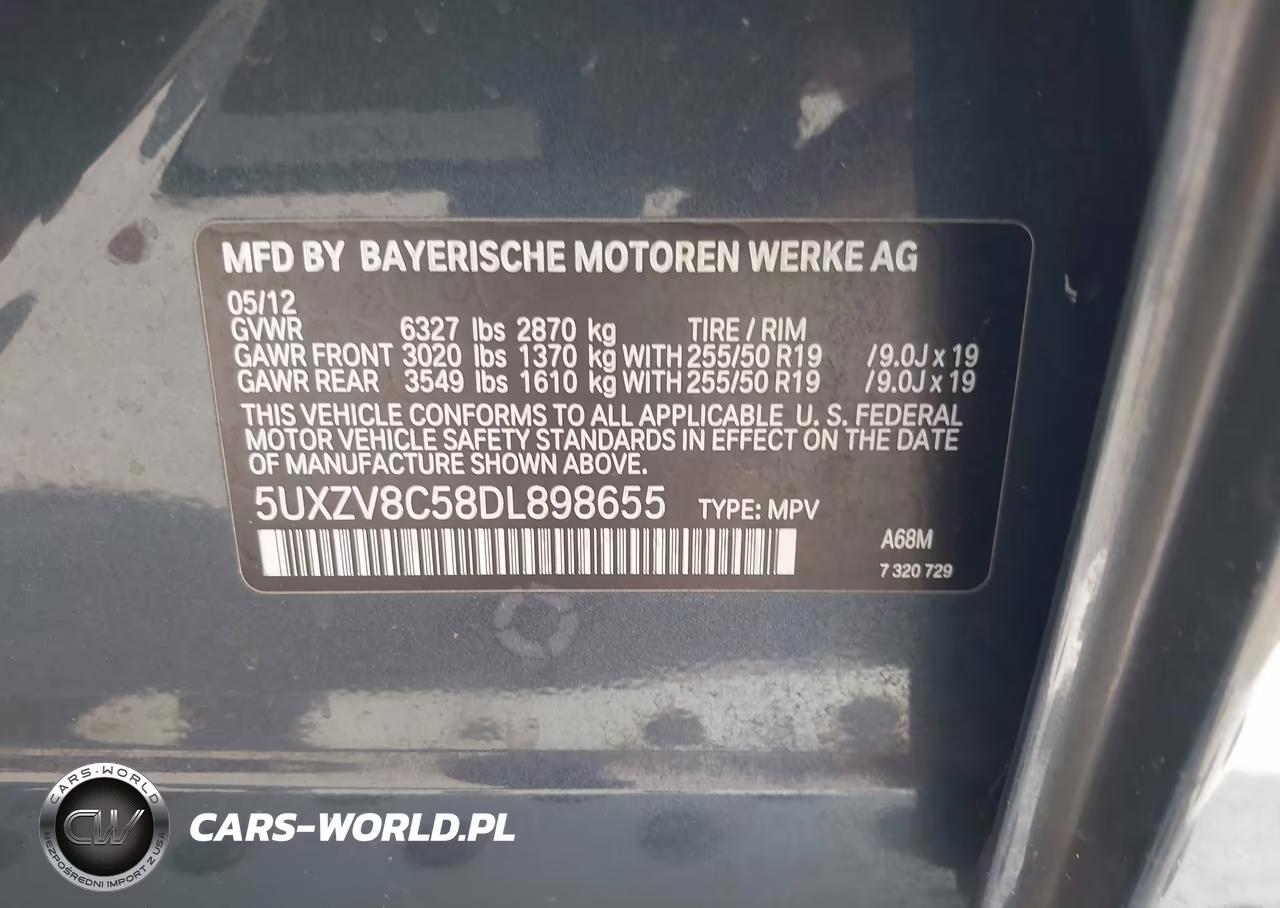 2013 BMW X5 xDrive50I VIN:5UXZV8C58DL898655 - 9