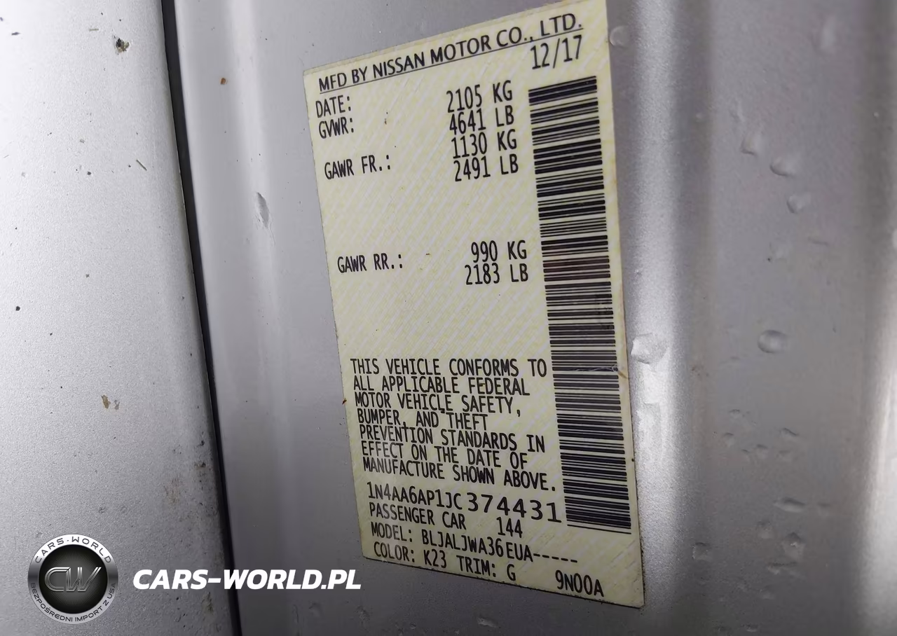 2018 Nissan Maxima 3.5 Sv VIN:1N4AA6AP1JC374431 - 9