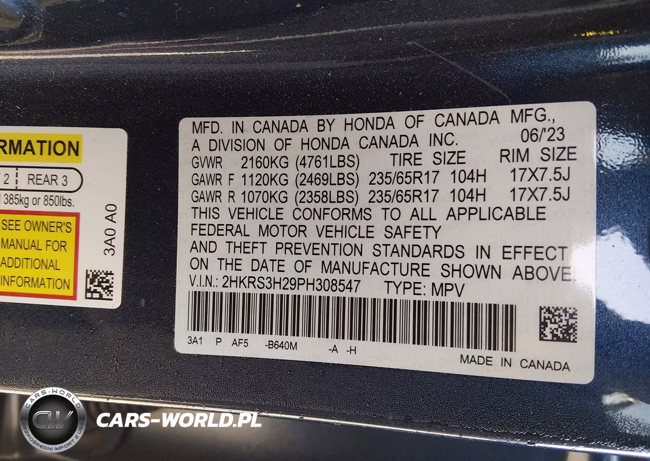 2023 Honda Cr-V Lx 2Wd VIN:2HKRS3H29PH308547 - 9
