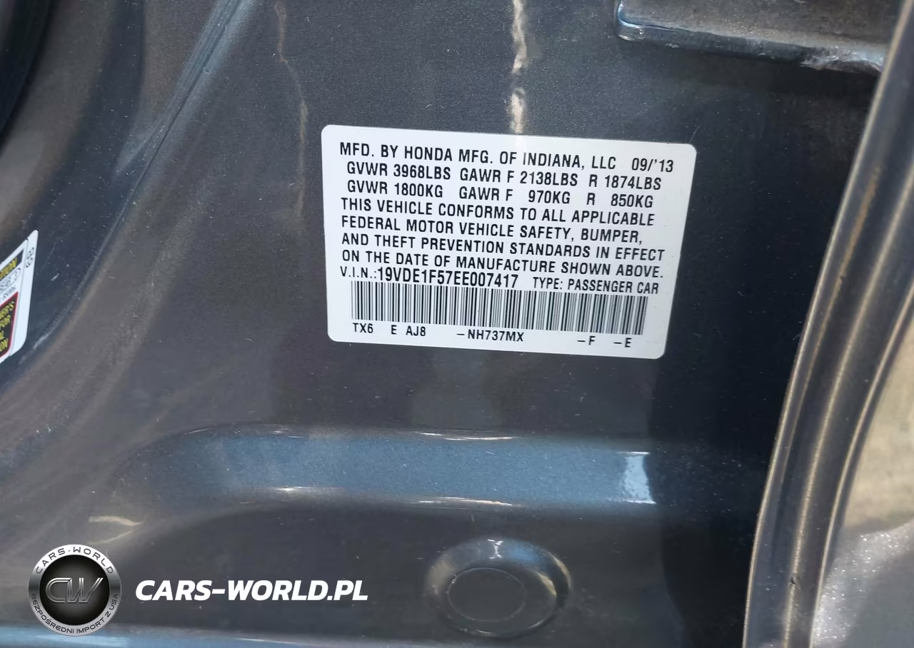 2014 Acura Ilx 2.0L VIN:19VDE1F57EE007417 - 9