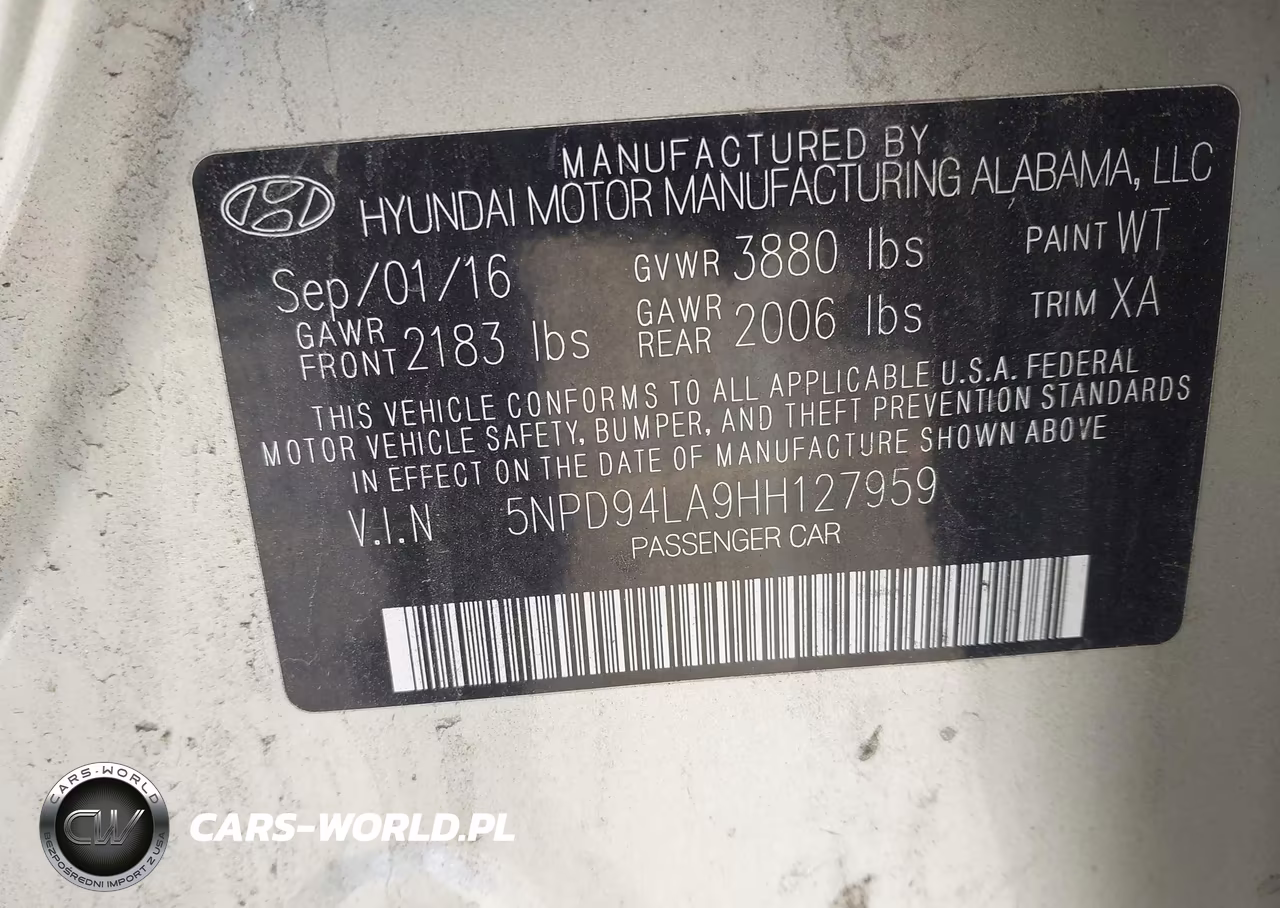 2017 Hyundai Elantra Eco VIN:5NPD94LA9HH127959 - 9