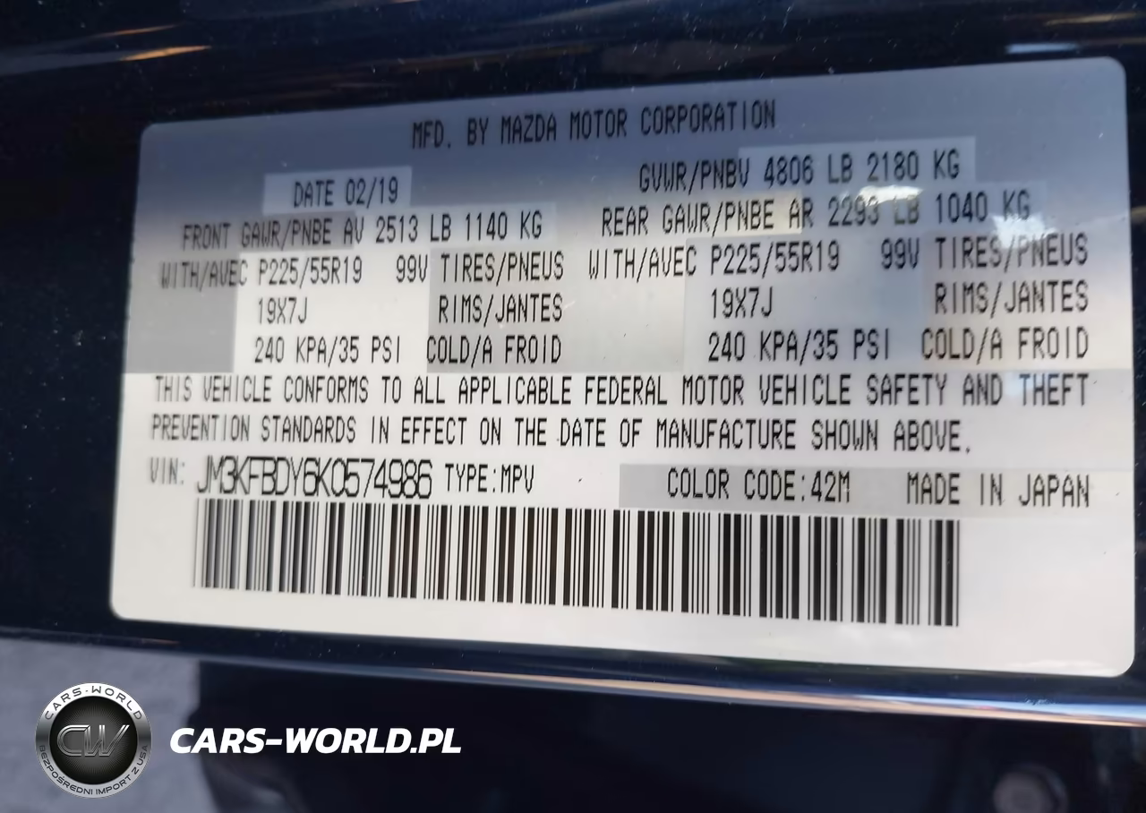2019 Mazda Cx-5 Grand Touring Reserve VIN:JM3KFBDY6K0574986 - 9