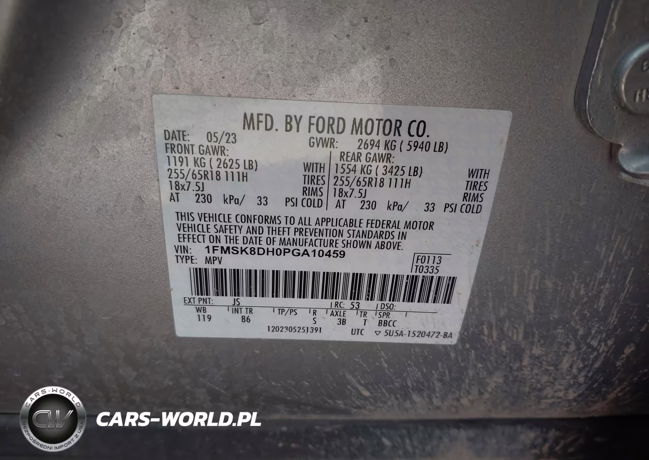 2023 Ford Explorer Xlt VIN:1FMSK8DH0PGA10459 - 9