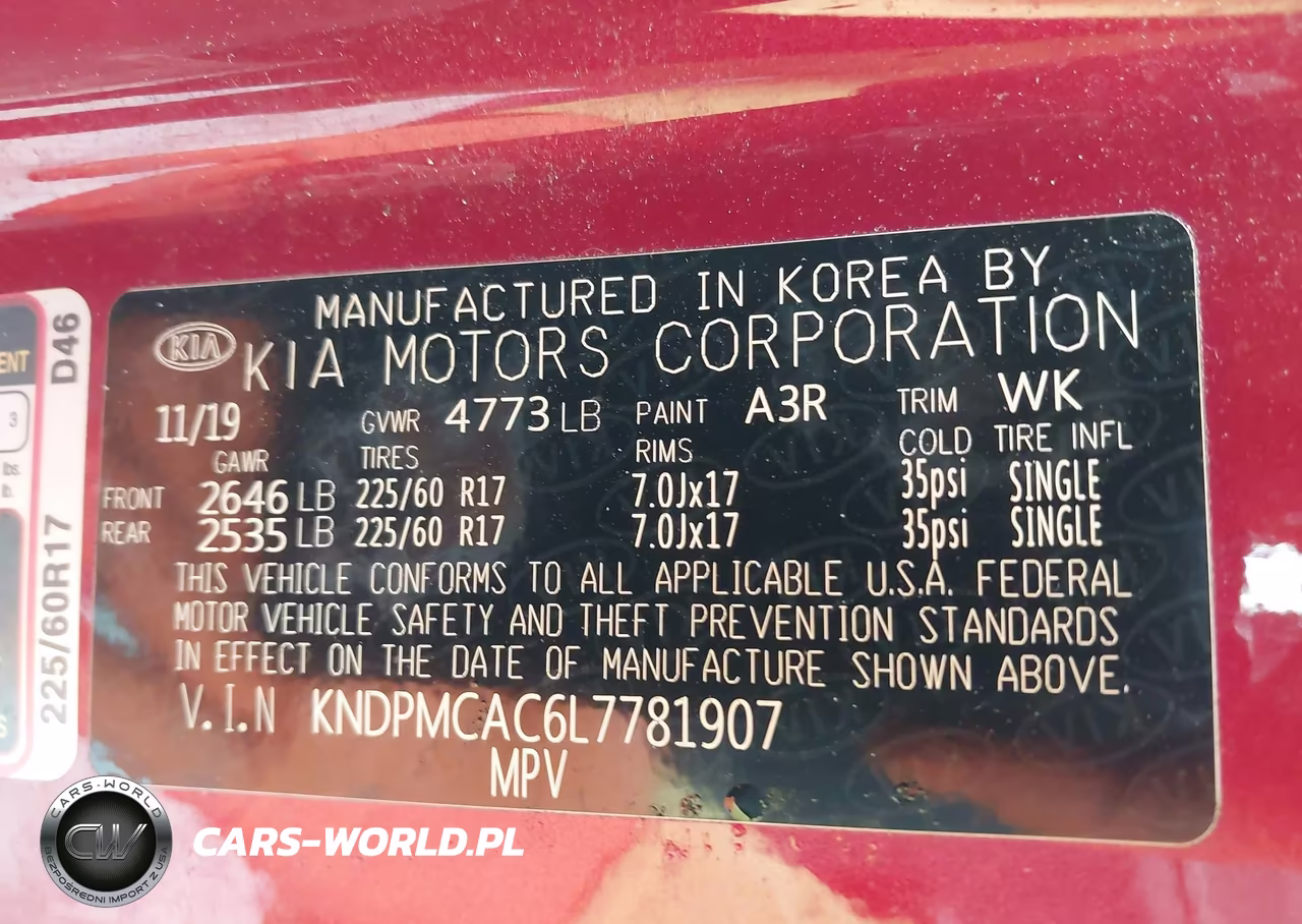 2020 Kia Sportage Lx VIN:KNDPMCAC6L7781907 - 9