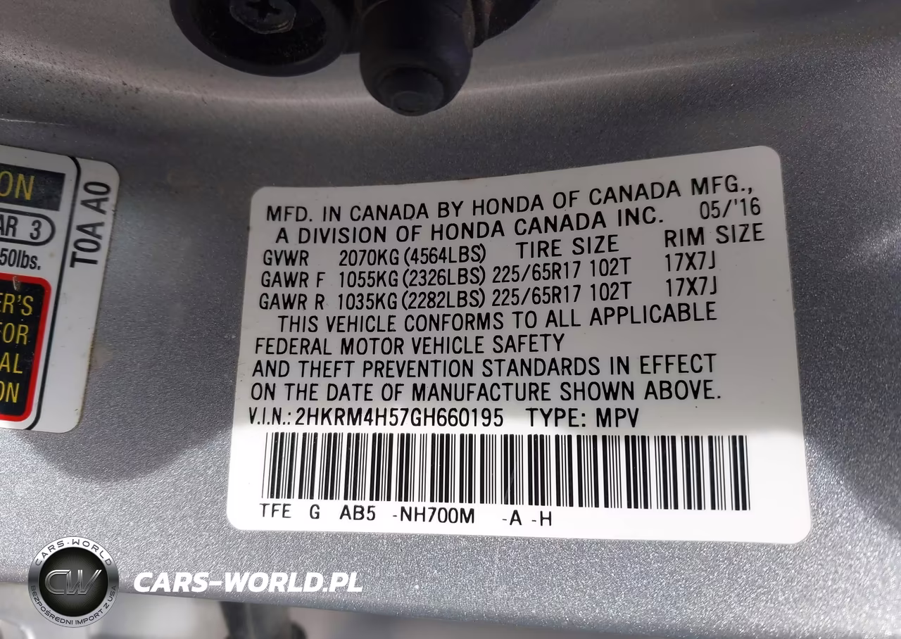 2016 Honda Cr-V Ex VIN:2HKRM4H57GH660195 - 9