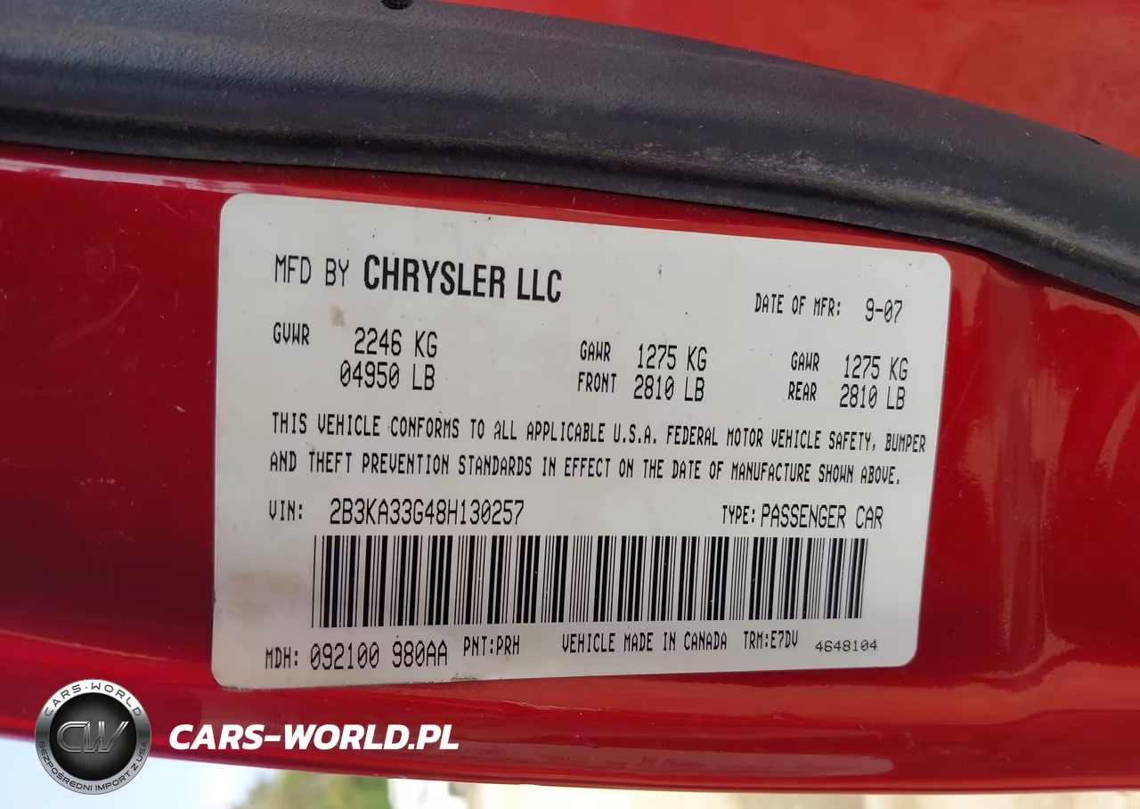 2008 Dodge Charger Sxt VIN:2B3KA33G48H130257 - 9
