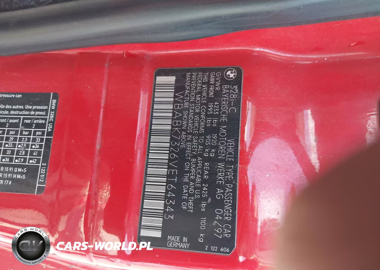 1997 BMW 328Ic VIN:WBABK7326VET64343 - 9