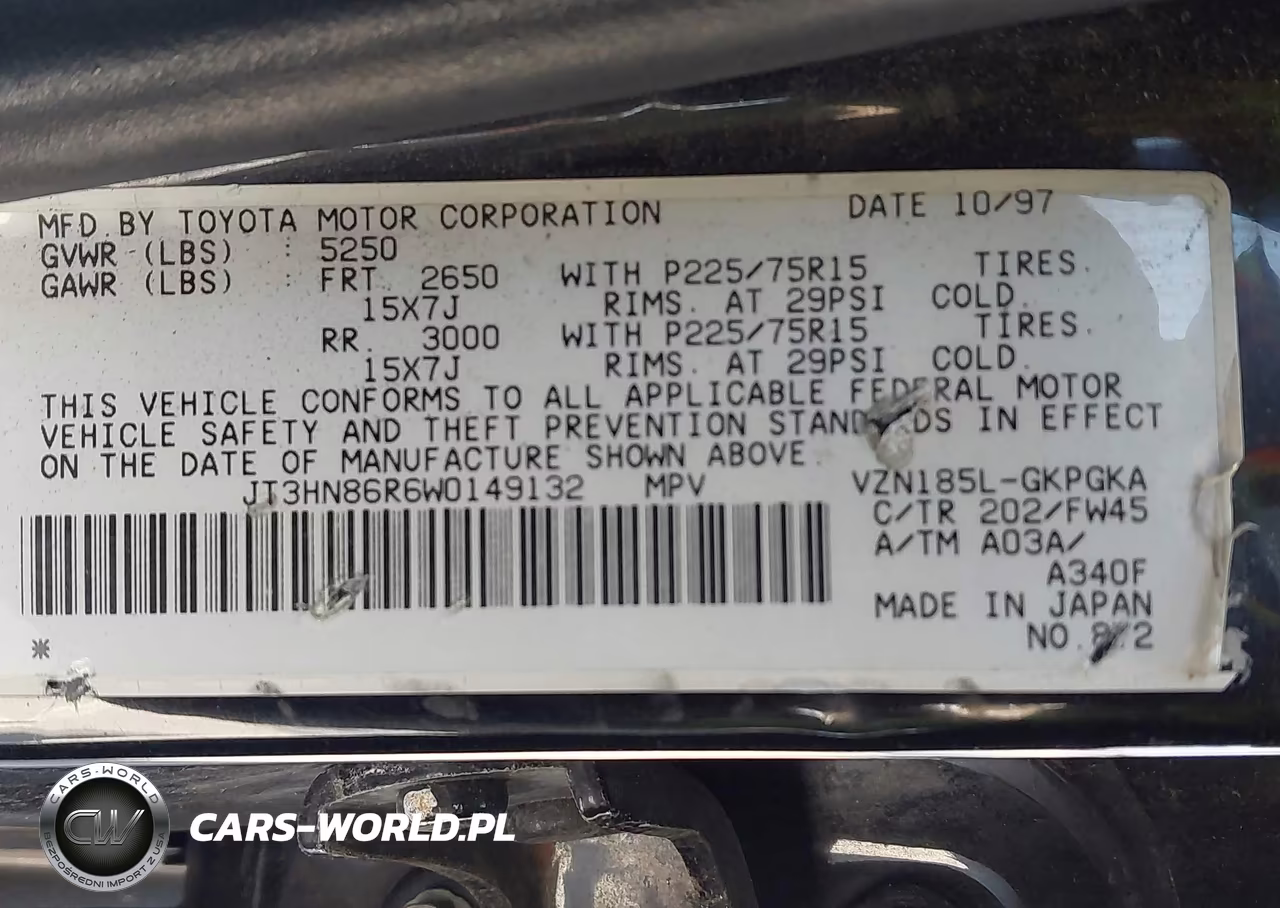 1998 Toyota 4Runner Sr5 V6 VIN:JT3HN86R6W0149132 - 9
