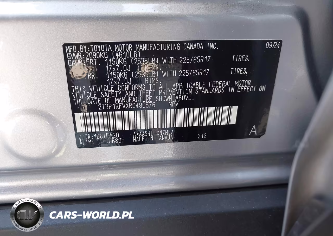 2024 Toyota Rav4 Xle VIN:2T3P1RFVXRC480576 - 9