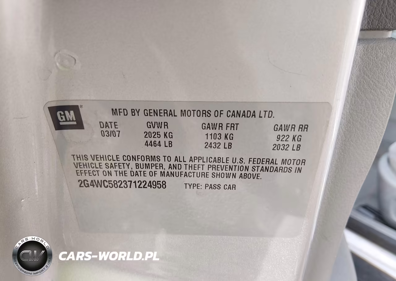 2007 Buick Lacrosse Cx VIN:2G4WC582371224958 - 9