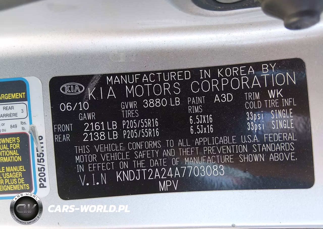 2010 Kia Soul + VIN:KNDJT2A24A7703083 - 9