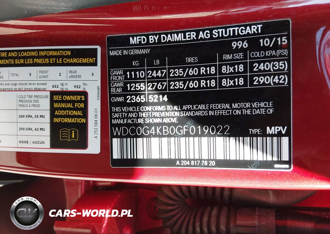 2016 Mercedes-Benz Glc 300 4Matic VIN:WDC0G4KB0GF019022 - 9