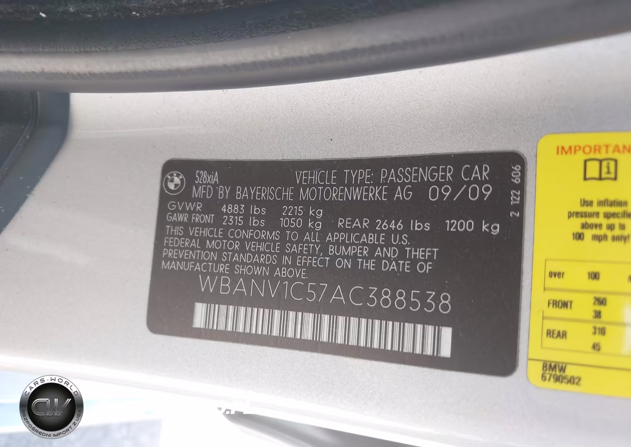 2010 BMW 528I xDrive VIN:WBANV1C57AC388538 - 9