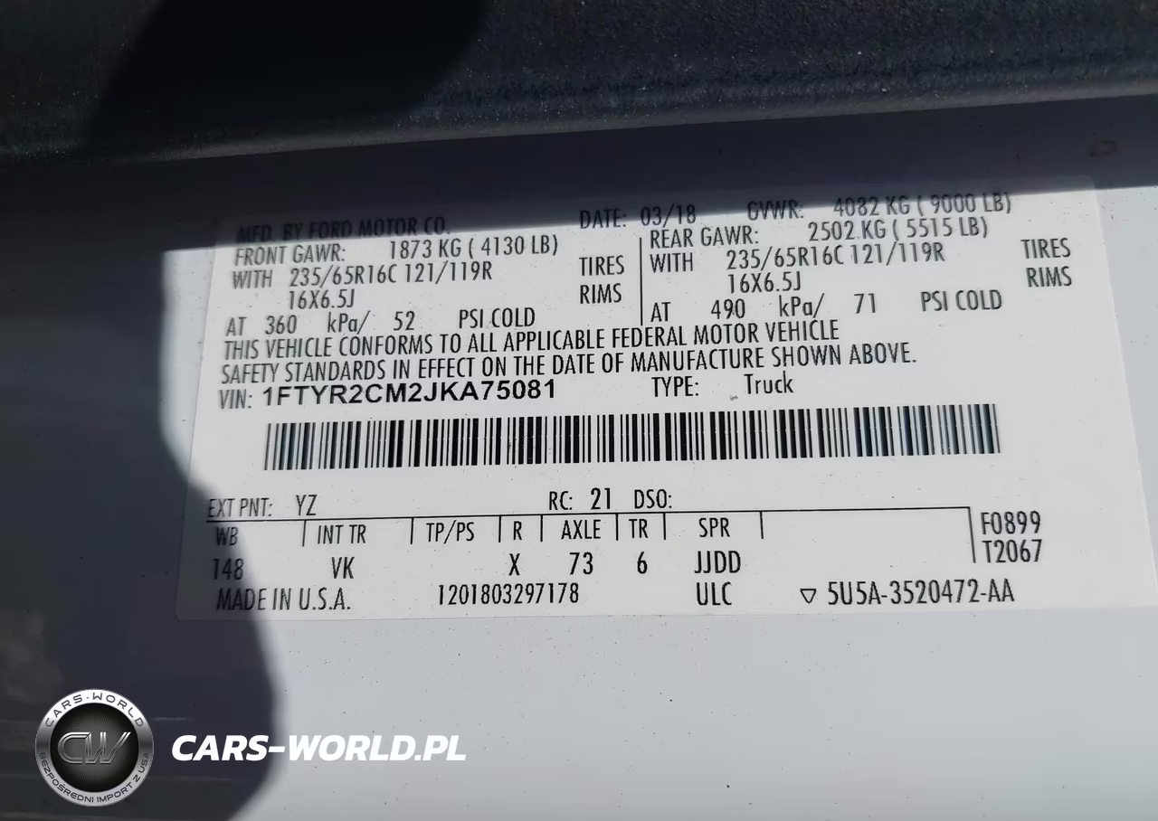 2018 Ford Transit-250 VIN:1FTYR2CM2JKA75081 - 9