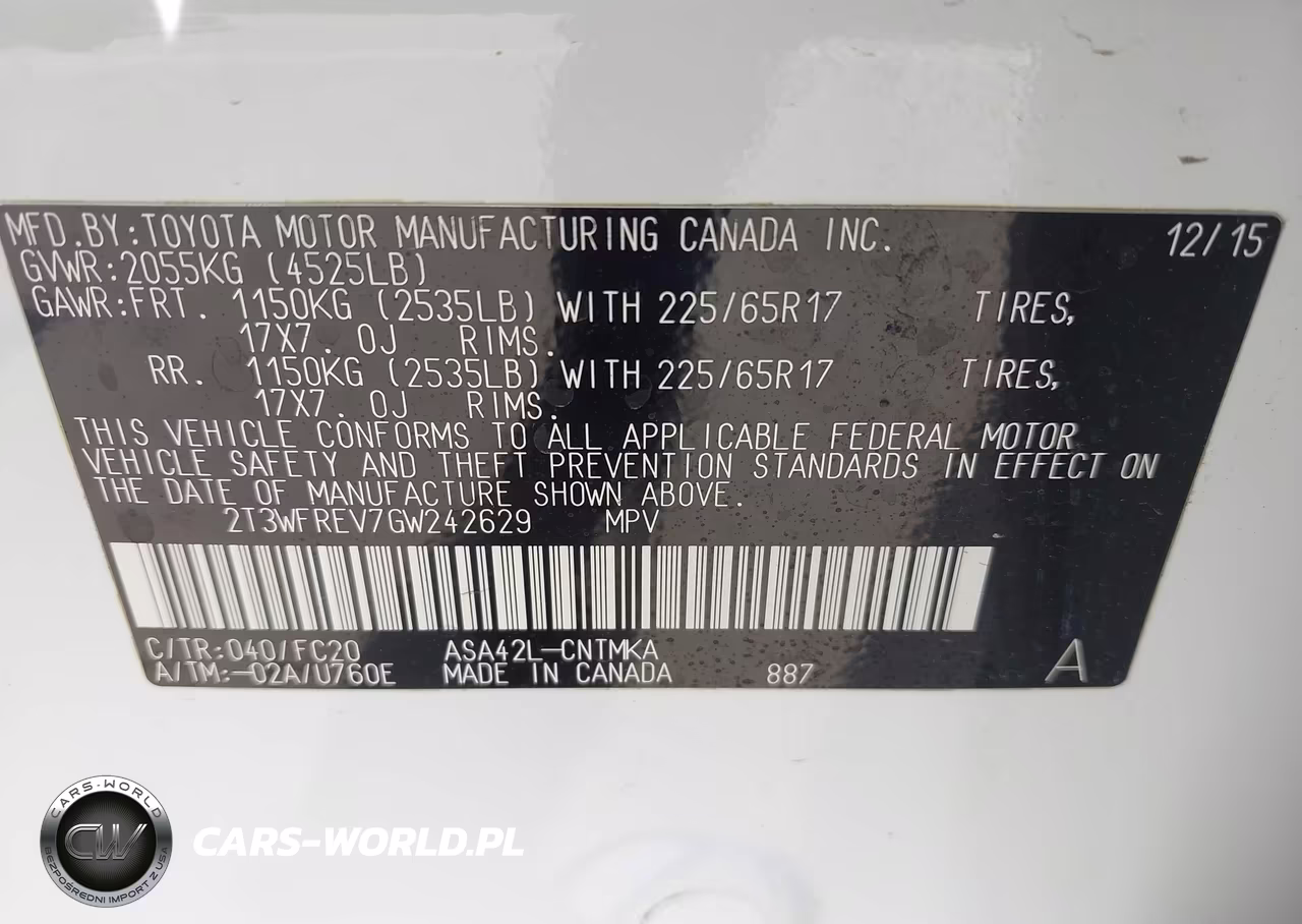 2016 Toyota Rav4 Xle VIN:2T3WFREV7GW242629 - 9