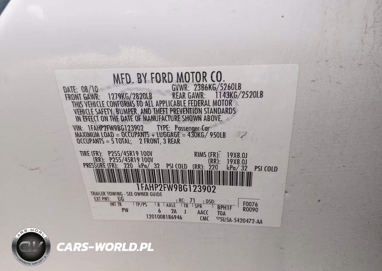 2011 Ford Taurus Limited VIN:1FAHP2FW9BG123902 - 9