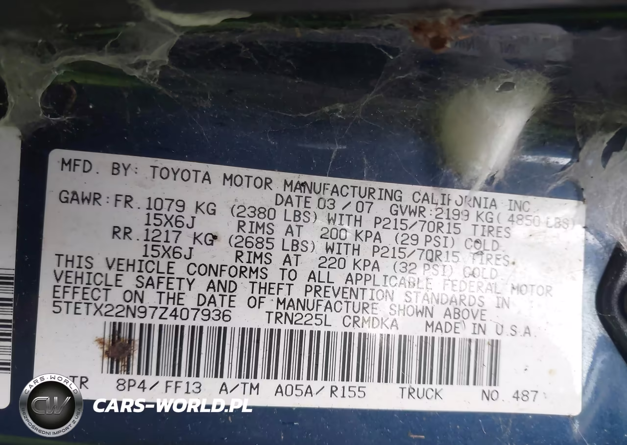 2007 Toyota Tacoma VIN:5TETX22N97Z407936 - 9