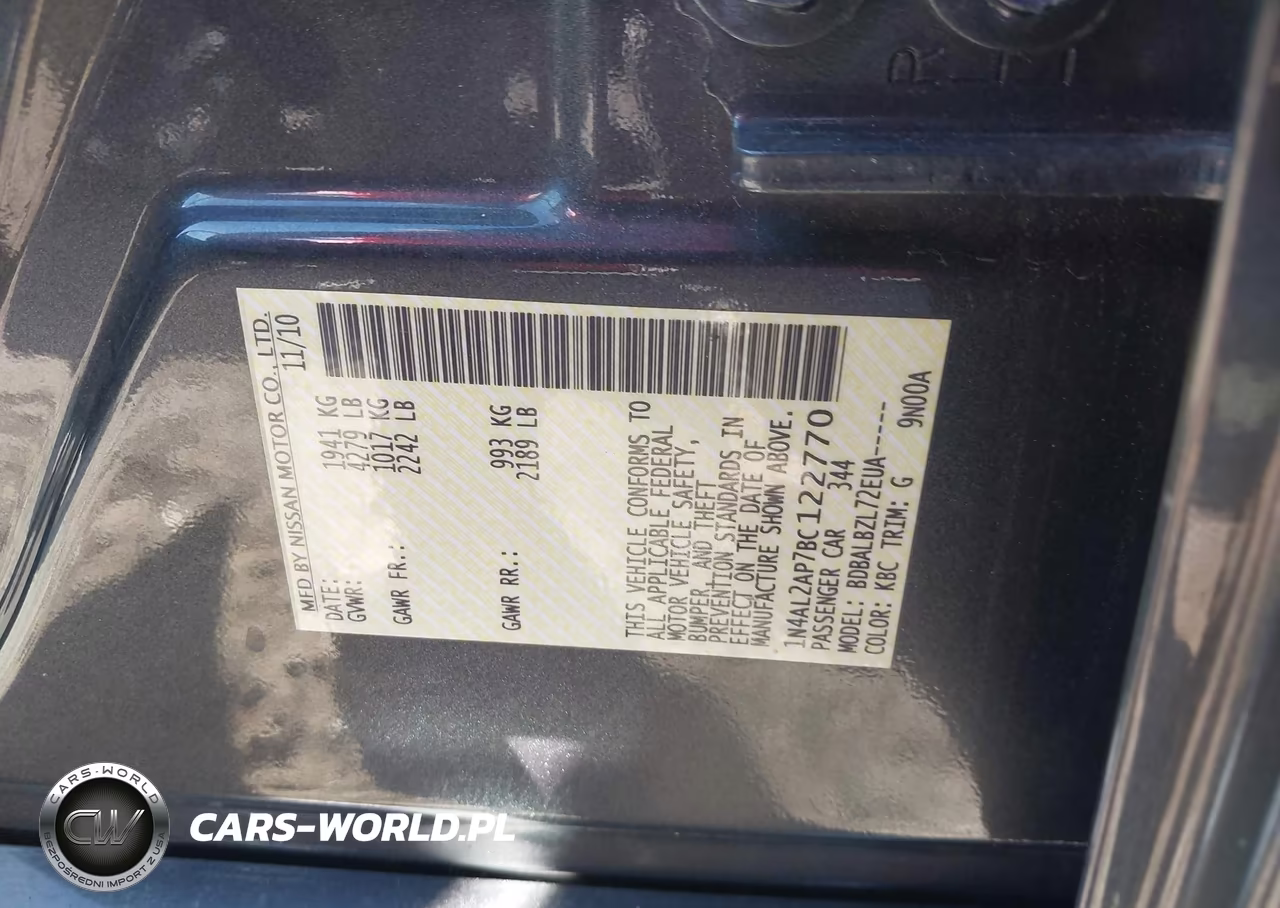 2011 Nissan Altima 2.5 S VIN:1N4AL2AP7BC122770 - 9