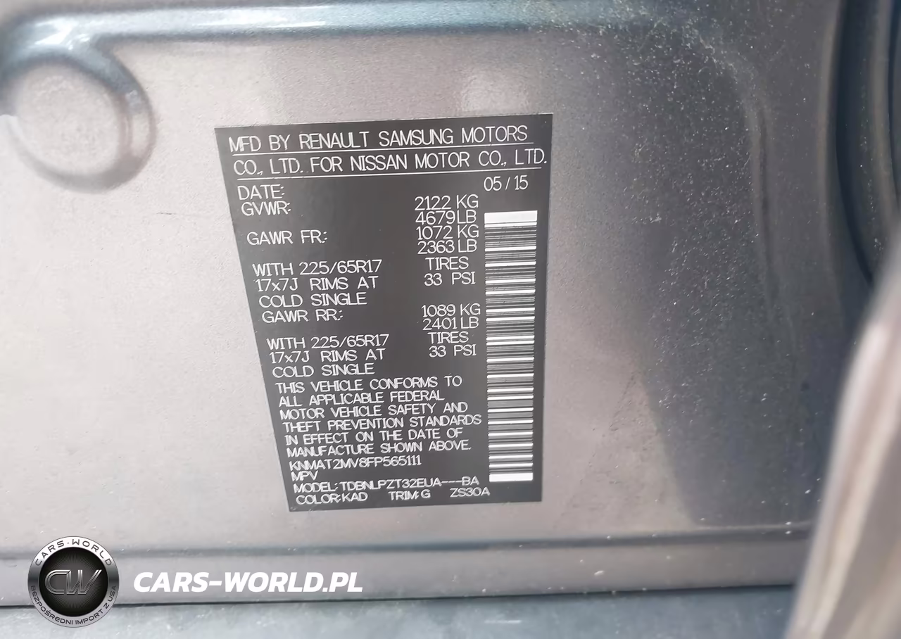 2015 Nissan Rogue S VIN:KNMAT2MV8FP565111 - 9
