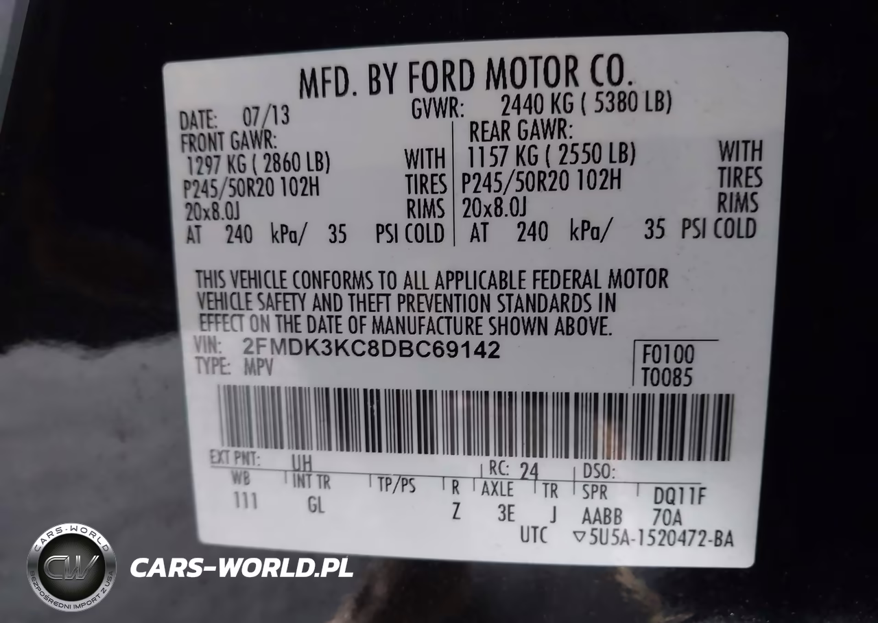 2013 Ford Edge Limited VIN:2FMDK3KC8DBC69142 - 9