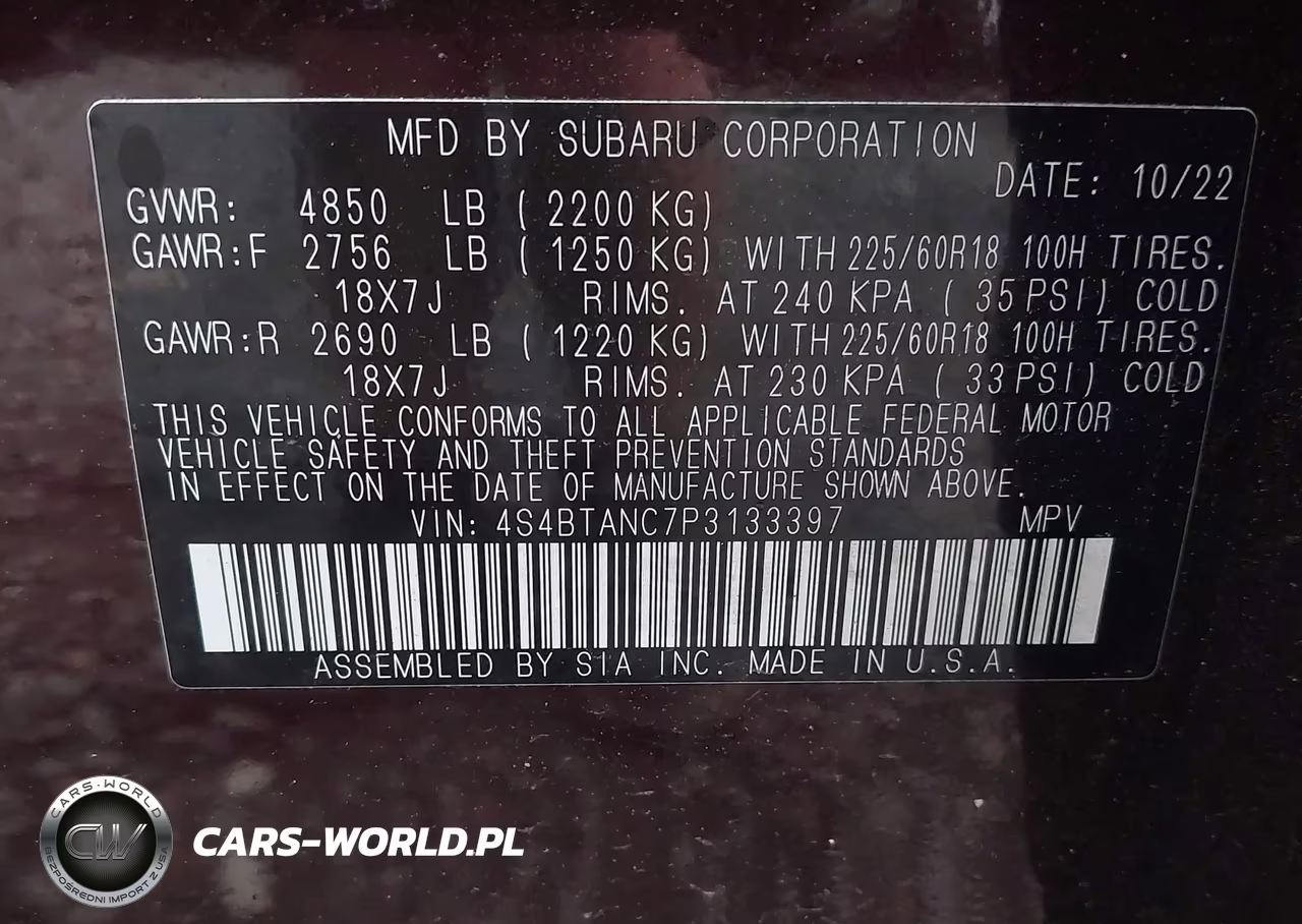 2023 Subaru Outback Limited VIN:4S4BTANC7P3133397 - 9