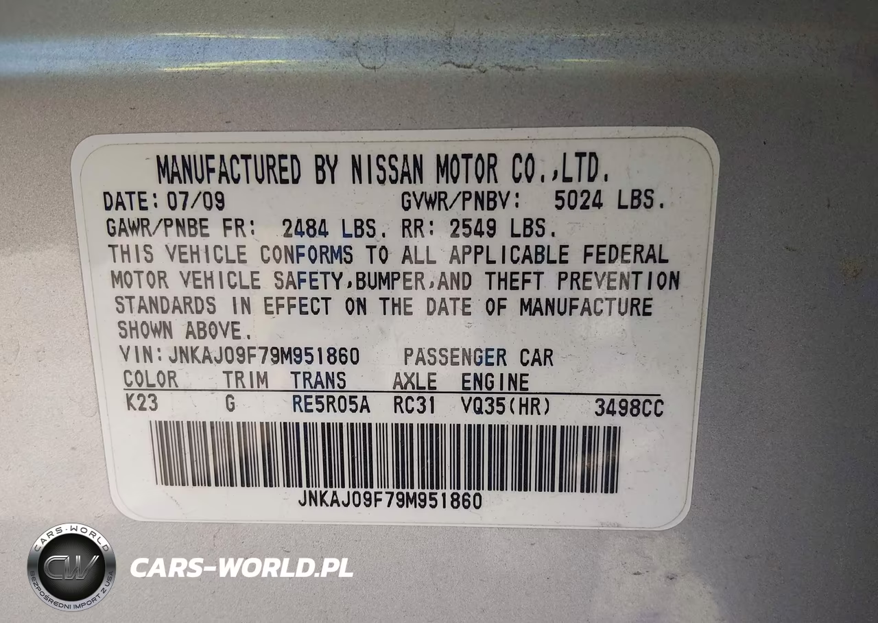 2009 Infiniti Ex35 Journey VIN:JNKAJ09F79M951860 - 9