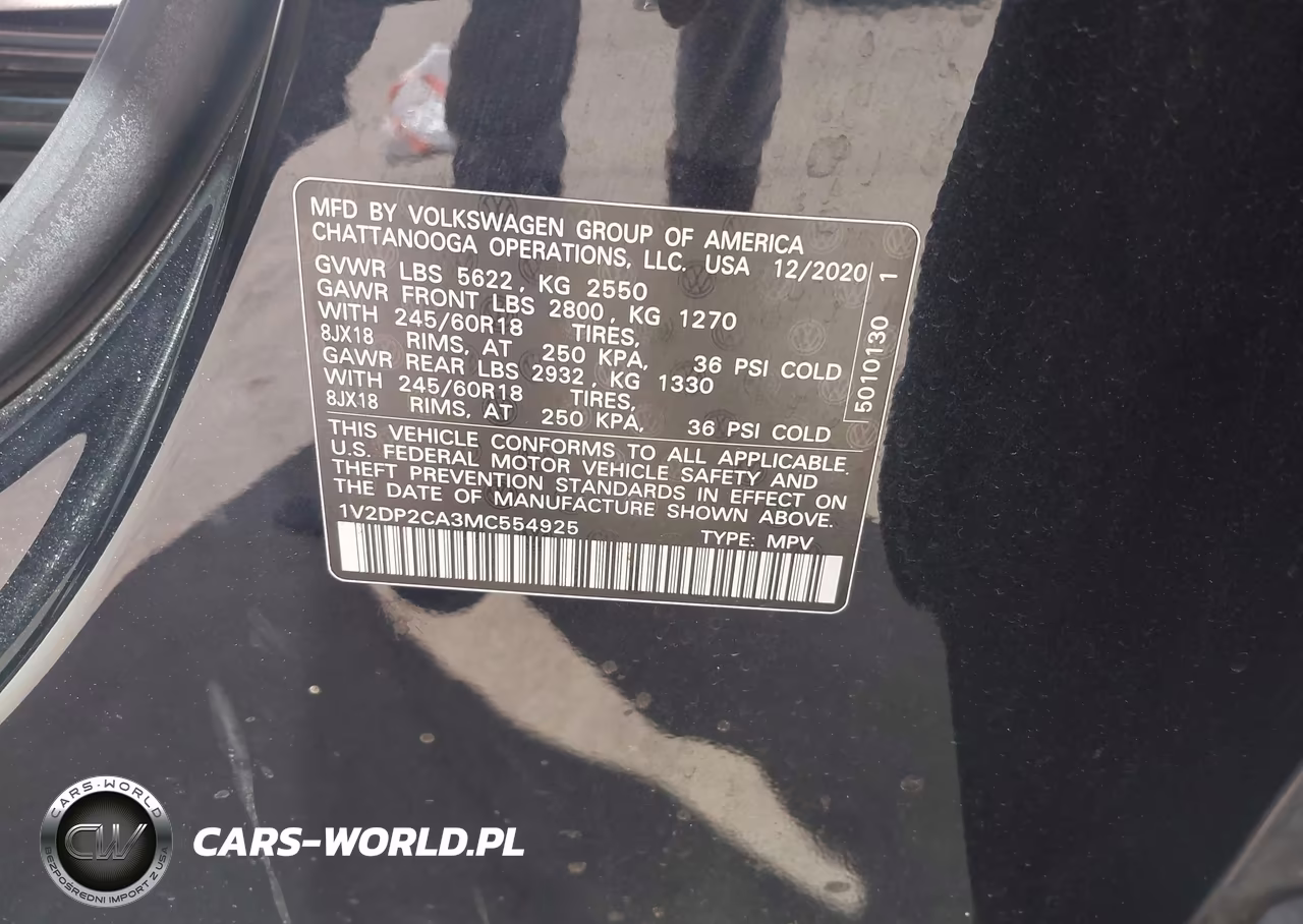 2021 Volkswagen Atlas 2.0T Se VIN:1V2DP2CA3MC554925 - 9