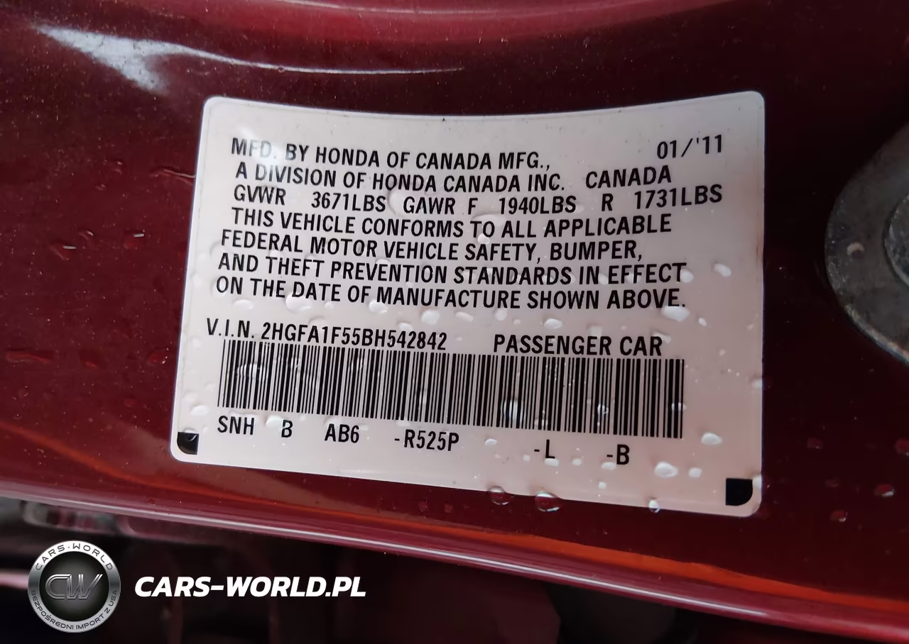 2011 Honda Civic Lx VIN:2HGFA1F55BH542842 - 9