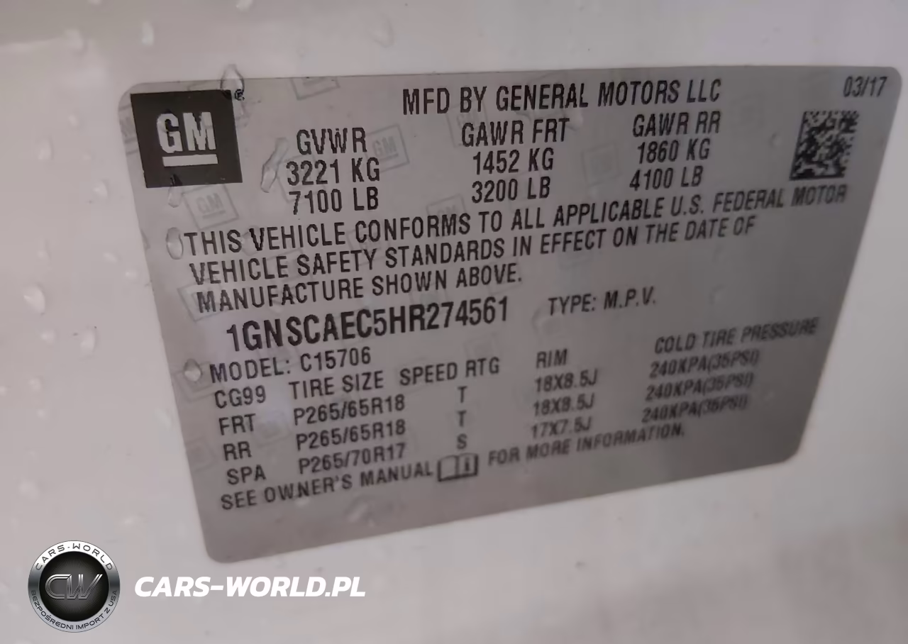2017 Chevrolet Tahoe Ls VIN:1GNSCAEC5HR274561 - 9