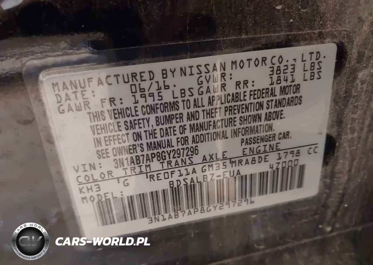 2016 Nissan Sentra S VIN:3N1AB7AP8GY297296 - 9