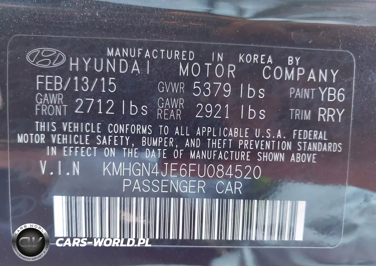 2015 Hyundai Genesis 3.8 VIN:KMHGN4JE6FU084520 - 9