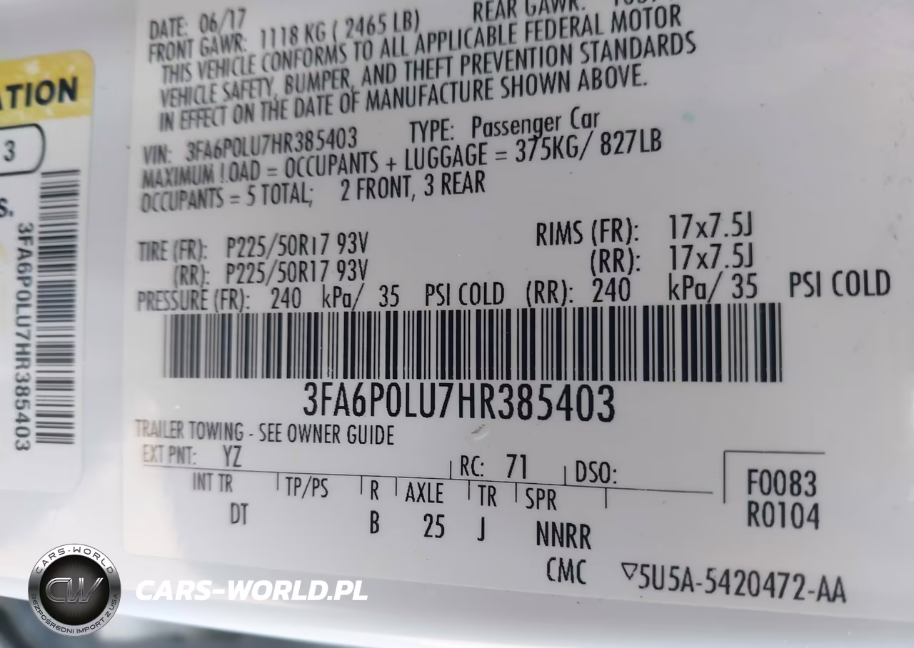 2017 Ford Fusion Hybrid Se VIN:3FA6P0LU7HR385403 - 9