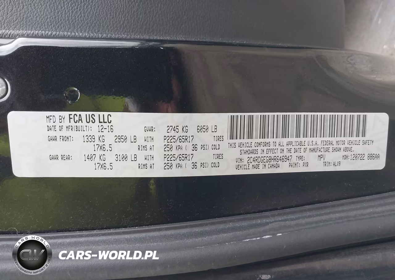 2017 Dodge Grand Caravan Gt VIN:2C4RDGEG8HR646947 - 9