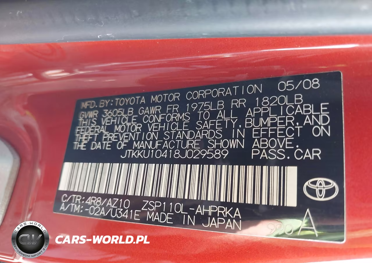 2008 Scion Xd VIN:JTKKU10418J029589 - 9