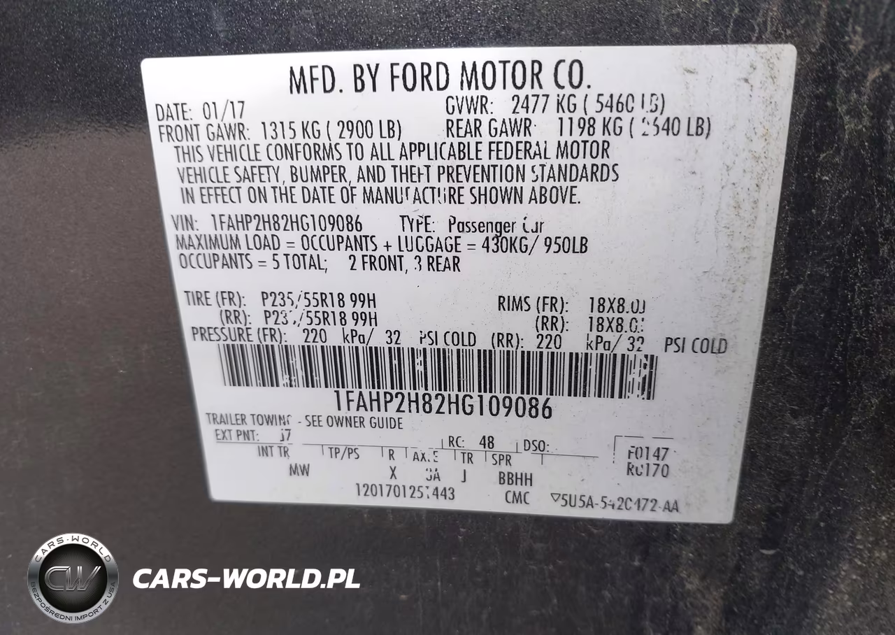 2017 Ford Taurus Sel VIN:1FAHP2H82HG109086 - 9