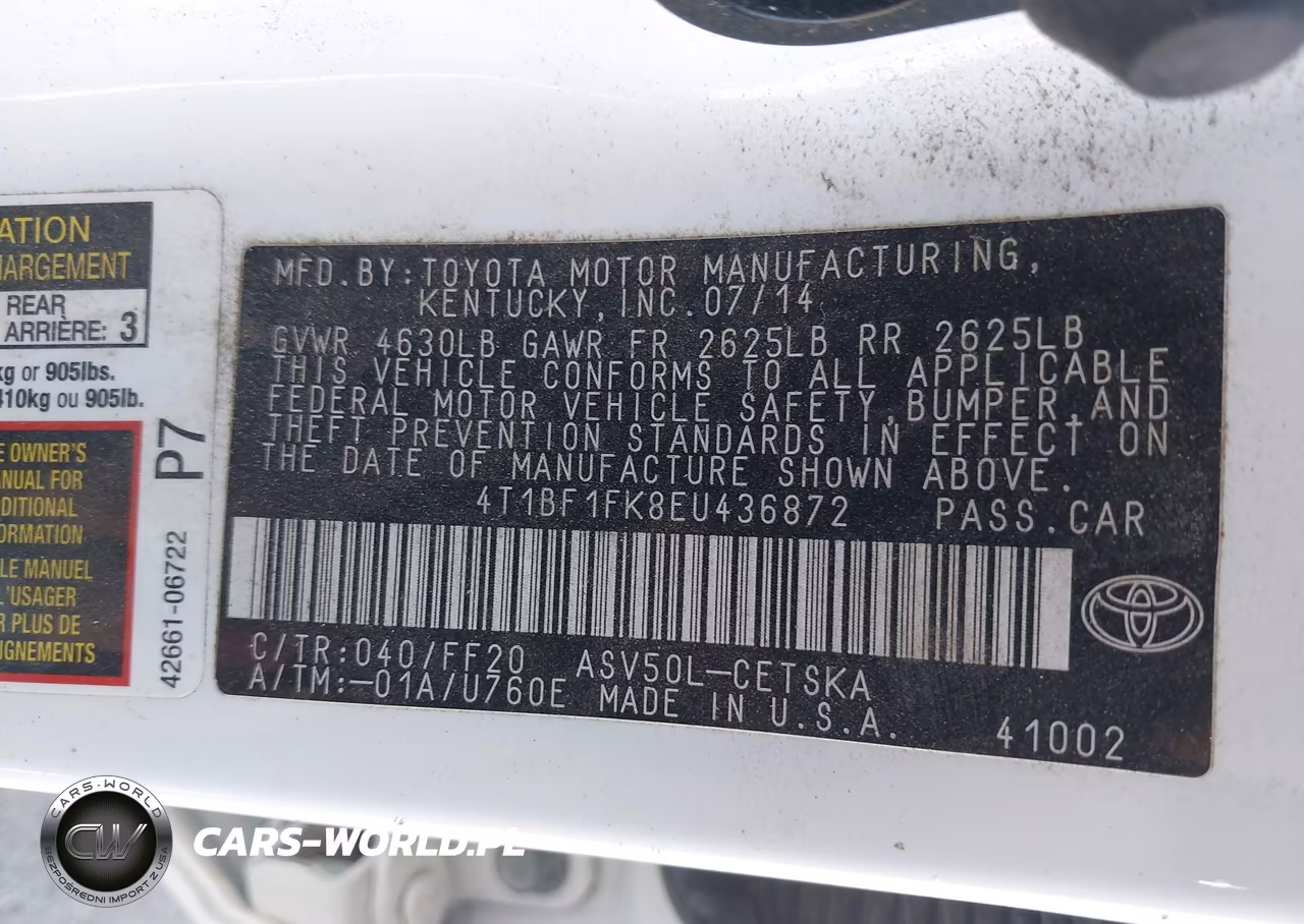 2014 Toyota Camry Se VIN:4T1BF1FK8EU436872 - 9